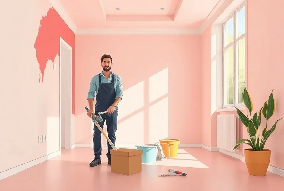 Intérieur rénové après travaux de peinture à Massy